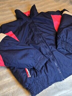 Vintage Navy and Hot Pink Puffer Jacket